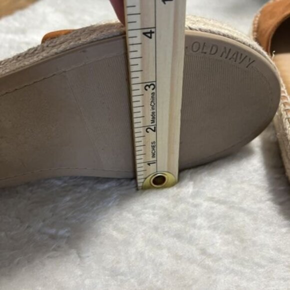 OLD NAVY Womens Slide Espadrille Tan Faux Suede Slip On Sandals Size 8 - Picture 11 of 11